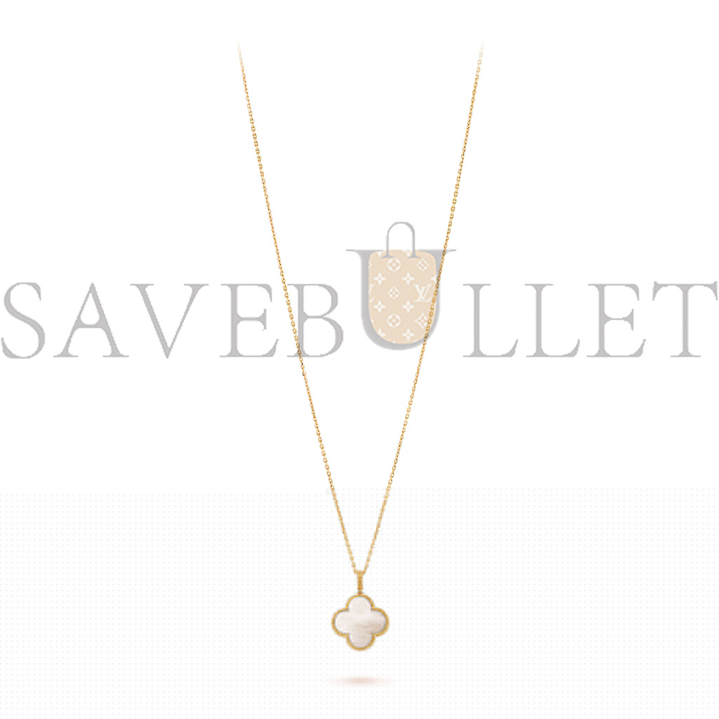 V*n Cl**f & Ar**ls magic alhambra long necklace, 1 motif - yellow gold, mother-of-pearl  vcaro49l00